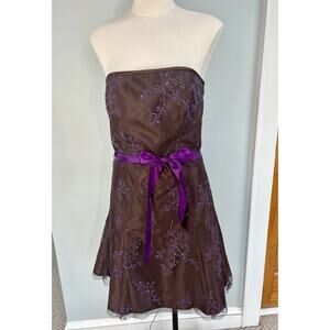 Jessica McClintock Gunne Sax Dress SZ 9 Strapless Taffeta Tulle 80’s 90’s Prom